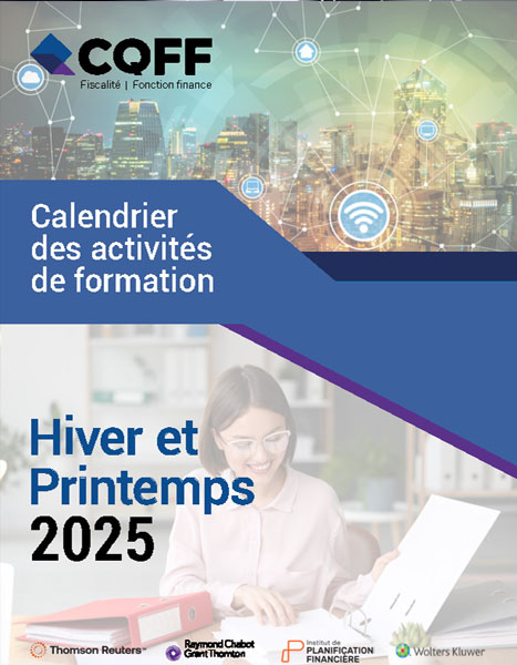 Calendrier des activités de formation - Hiver et printemps 2025